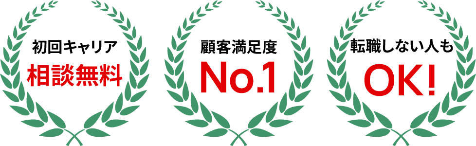 初回キャリア相談無料 顧客満足度No.1 転職しない人もOK!